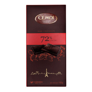 赛梦（CEMOI）巧克力 100g赛梦72%黑巧克力 *4件