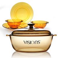 康宁 VISIONS 晶彩透明锅 HD系列 4L+ duralex透明餐具4件套