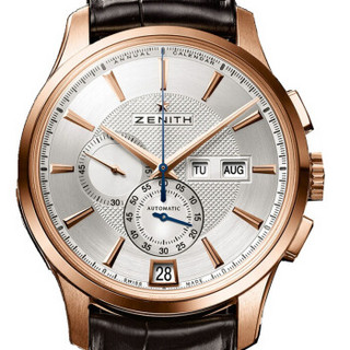 ZENITH 真力时 指挥官系列 18.2070.4054/02.C711 男士机械手表 42mm 银盘 棕色鳄鱼皮带 圆形