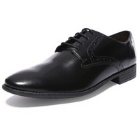 Clarks 其乐 CHART WALK系列男士纯色系带平跟休闲皮鞋26107550 Black Leather  US 9