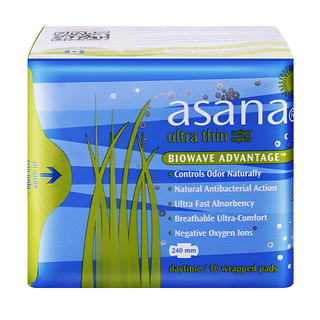 asana 阿莎娜 超薄棉面日用卫生巾24CM 16片*4包