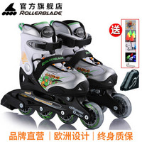 ROLLERBLADE 罗勒布雷德 EAGLE 可调直排儿童轮滑鞋 黑白绿色M码