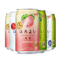 三得利 HOROYOI 和乐怡 预调酒3口味350mL*6罐(白桃+乳饮料+白葡萄)