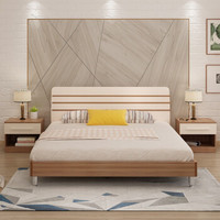 爱美家·A家 A家 双人床 单人床北欧板式床主卧室家具储物高箱次卧床现代简约1.5*2.0米(架子床) 床+床垫