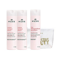 Nuxe 欧树 玫瑰花瓣柔肤水 200ml（赠 欧树玫瑰舒缓洁颜卸妆水200ml+欧树IB环保化妆包）