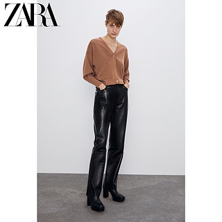 ZARA 02162101183 女士排扣饰罗纹外套