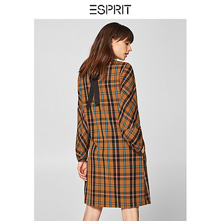 ESPRIT 埃斯普利特 128CC1E043 女士格子连衣裙 驼色230 150/76A