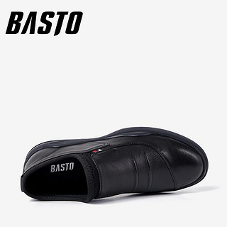 BASTO 百思图 99115DM9 男款休闲鞋 黑色 40
