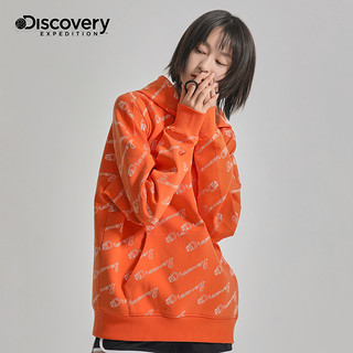 discovery expedition Discovery春秋新款卫衣男女连帽薄款满印LOGO印花潮牌情侣休闲衣