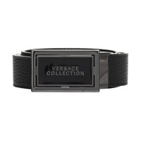 VERSACE 范思哲 VERSACE COLLECTION 男士LOGO徽标板扣皮质腰带 V91222S-VM00260-V000 黑色 100cm
