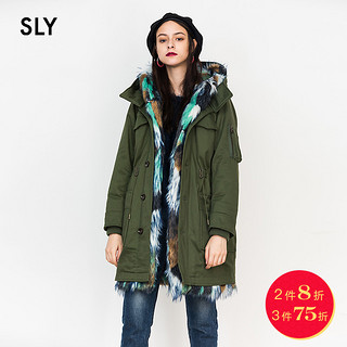 SLY 038BAK30-0910 撞色毛领大衣