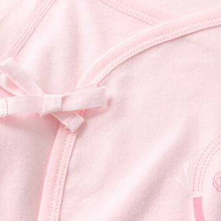 贝吻 新生儿连体衣婴儿衣服长袖爬服宝宝纯棉内衣6191 粉色 66码（3-6个月）