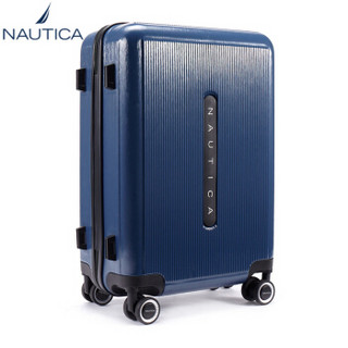 诺帝卡（NAUTICA）行李箱男女时尚潮20英寸万向轮旅行箱登机箱商务出差旅行箱包拉杆箱 10101145 蓝
