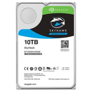 SEAGATE 希捷 酷鹰SkyHawk系列 3.5英寸监控级硬盘 10TB 256MB(7200rpm、PMR)ST10000VX0008