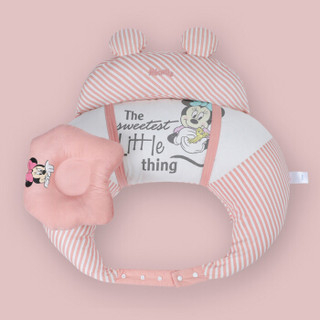 迪士尼(Disney)母婴 婴儿哺乳枕头 坐月子喂奶枕多功能护腰哺乳垫喂奶神器横条粉20804046