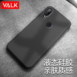 VALK Redmi Note7Pro液态硅胶手机壳保护套 新升级四边全包保护壳肤感防摔男女个性软壳 黑色