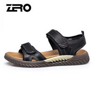 零度(ZERO)男士时尚舒适轻便户外居家两用透气防滑沙滩凉鞋 Z92923 黑色 38码