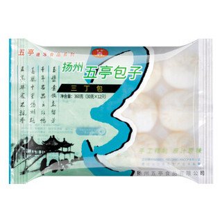 五亭 三丁包 360g*2袋（12只*2袋 扬州包子 淮阳早餐  馒头花卷）