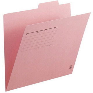 普乐士（PLUS）FL-061IF 10个装 纸质分类文件 A4夹索引夹快劳夹单页夹 办公资料册文件夹 粉红色