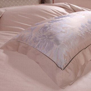 富安娜家纺 床上用品四件套欧式提花高档床品套件 双人加大 米兰之夜1米8/2米床(230*229cm)粉色