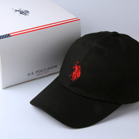 美国马球协会 U.S. POLO ASSN.us polo assn 保罗帽子儿童男女孩户外动动纯棉帽棒球帽儿子女儿遮阳帽四季通用