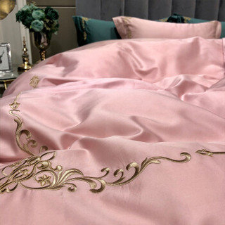 艾维家纺（I-WILL）全棉60支贡缎床品套件 60S长绒棉纯棉家纺被套床单粉色 维尼1.5米床被套200*230cm