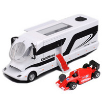 亚之杰玩具汽车模型仿真合金车金属模型房车声光电动白色送一辆赛车
