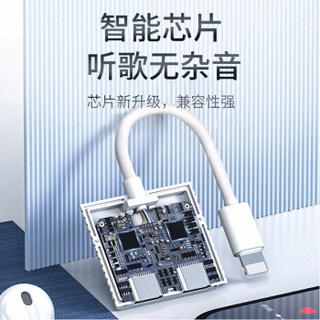 科沃 苹果耳机转接头iPhone11ProMax/XS/XR/8/7Plus四合一音频转换器转接线 通话充电听歌【双Lightning】