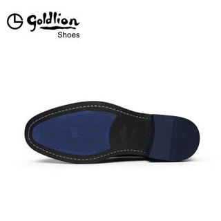 金利来（goldlion）男鞋休闲鞋都市正装舒适轻便皮鞋52084010801A-黑色-44码
