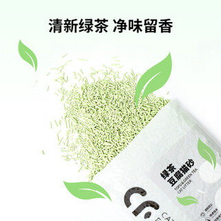 猫森林  绿茶豆腐猫砂快速结团 除味低尘植物猫沙2.4kg*6