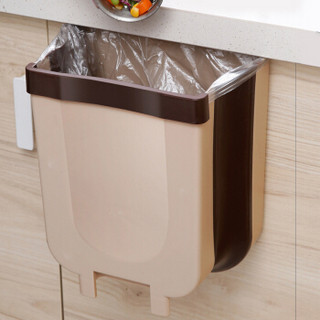 毕亚兹 创意厨房垃圾桶 折叠悬挂式收纳桶 厨柜门挂式蔬菜果皮塑料杂物盒子
