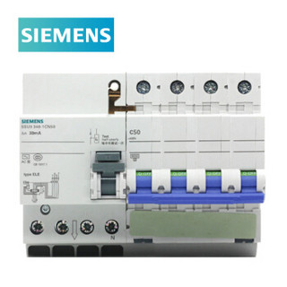 SIEMENS 西门子 5SU9 4P C 50A 6KA 30mA ELE（电子式） AC 400VAC 5SU93461CN50 微型漏电保护断路器