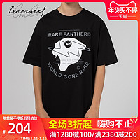 INNERSECT潮牌 RARE PANTHER 2019春秋新品宽松闪电豹头短袖T恤男