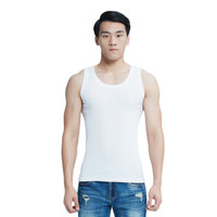 宜而爽(YOUR SUN)男士螺纹背心纯棉紧身工字型男修身运动打底汗衫2件组合装 2041211-2白色两件 XXL/180