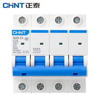 正泰(CHNT)NXB-63-4P-C25 工业断路器 空气开关 过载空气开关 DZ47升级款小型断路器 4P 25A