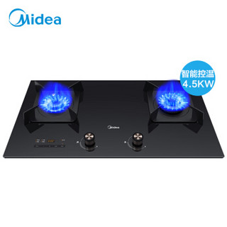 Midea 美的 燃气灶 家用 智能灶  黑晶面板 台嵌两用 双灶JZT-XQ2S（天然气）