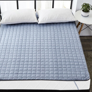 雅鹿·自由自在 床垫床褥家纺 四季可用双人轻薄床垫保护垫子 可折叠床褥子 1.2米 120*200 静默蓝