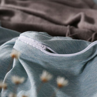 迎馨 四件套纯棉全棉针织日式简约天竺棉被套床单枕套床上用品1.5米/1.8床 星星绿