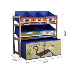 晨色 实木玩具架玩具安全收纳架玩具箱落地多层家用整理架儿童玩具柜家用玩具收纳 三层架子 CS2047