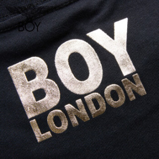 商品boylondon 烫金logo情侣款短袖t恤男款2019新款b191nc701202 黑色
