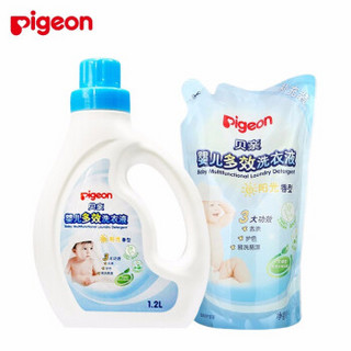 Pigeon 贝亲 儿童多效洗衣液1.2L+1L阳光香型组合装 *2件