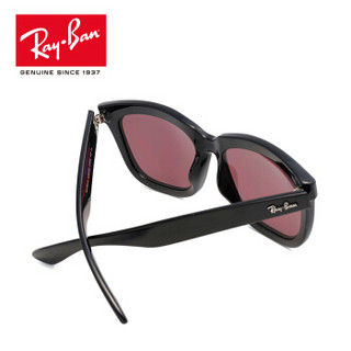 RayBan雷朋太阳镜男女款方形偏光开车司机镜墨镜0RB4262D可定制 63425Q黑色框偏光紫色镜片 尺寸57