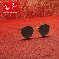 Ray-Ban 雷朋 RayBan 雷朋太阳眼镜墨镜男女款圆形潮流绿色镜片0RB3447 001金色镜框绿色镜片 尺寸53