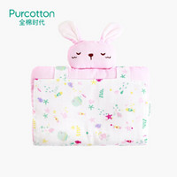 全棉时代 婴儿纱布造型定型枕枕巾+定型枕，2件装 粉兔子 28×17cm