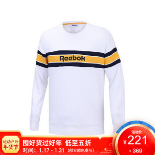 Reebok锐步官方运动经典CN KT STRIPE PT SWS UN男女休闲上衣卫衣 FVW63 DW8966-白色 A/M