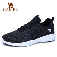 骆驼（CAMEL）男鞋 春夏新款时尚轻质系带网布运动休闲跑鞋 A812363600 黑/白 40