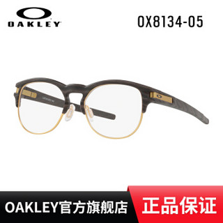 Oakley/欧克利时尚个性半框光学镜架OX8134 LATCH KEY RX 镜框缎纹青铜色/红色 尺寸52