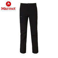 Marmot/土拨鼠20春夏新款防泼水耐磨舒适透气保暖M1男式软壳裤 V80983 曜石黑001 32(M码)