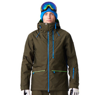 RUNNING RIVER 极限 男式新款防风防水透气纯色经典双板专业款滑雪服夹克上衣N7456N 绿色583 S/46