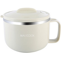 MAXCOOK 美厨 304不锈钢泡面碗 1200ML 带盖 灰色MCWA108